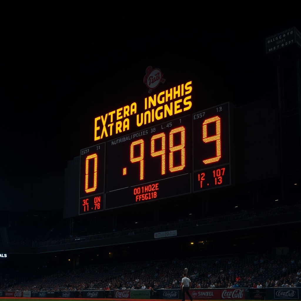 Night scoreboard atmosphere